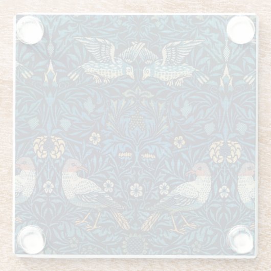 William Morris Blue Birds Tapestry Classic Glasuntersetzer (Rückseite)