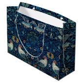 William Morris Blue Birds Tapestry Classic Große Geschenktüte (Rückseite Schrägansicht)