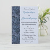 William Morris Blue Blätter Wedding Invitation Einladung (Stehend Vorderseite)