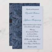 William Morris Blue Blätter Wedding Invitation Einladung (Vorne/Hinten)