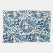 William Morris Blue Cream Floral Pattern Geschirrtuch (Horizontal)