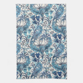 William Morris Blue Cream Floral Pattern Geschirrtuch (Vertikal)