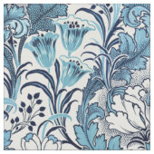 William Morris Blue Cream Floral Pattern Stoff (Nahaufnahme)