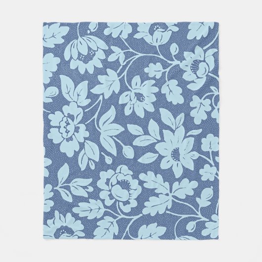 William Morris Blue Floral Design Fleecedecke (Vorderseite)