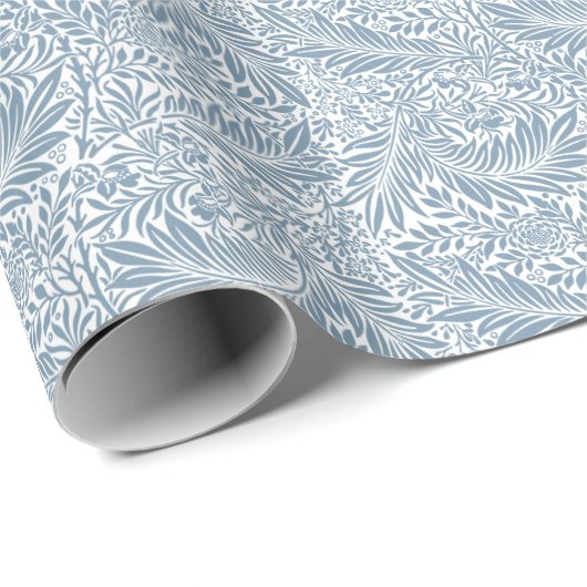 William Morris Blue Floral Larkspur Muster Geschenkpapier (Rolleneckpunkt)