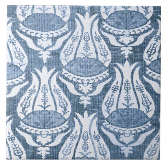 William Morris Blue Floral Pattern Classic Fliese (Vorderseite)