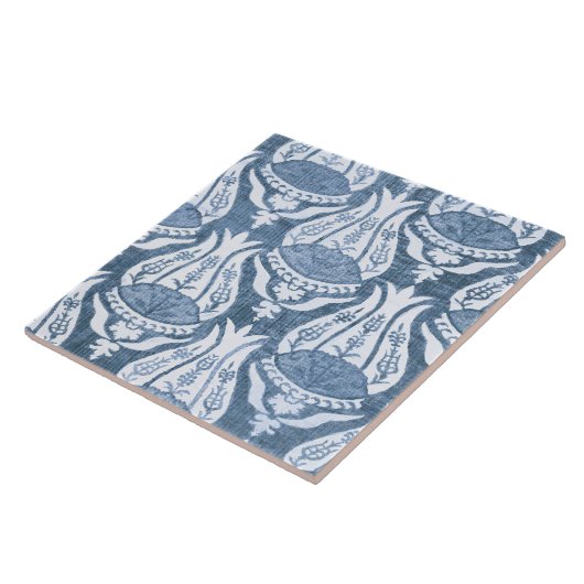 William Morris Blue Floral Pattern Classic Fliese (Seite)