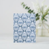 William Morris Blue Floral Pattern Classic Postkarte (Stehend Vorderseite)