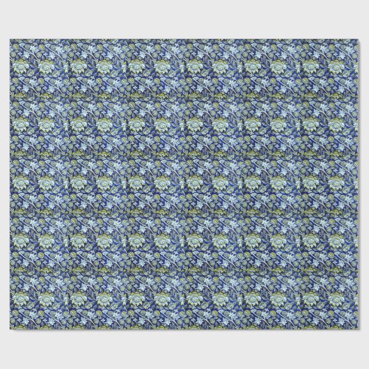 William Morris Blue Floral Pattern Geschenkpapier (Flach)