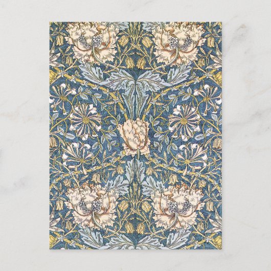 William Morris Blue Floral Postkarte (Vorderseite)