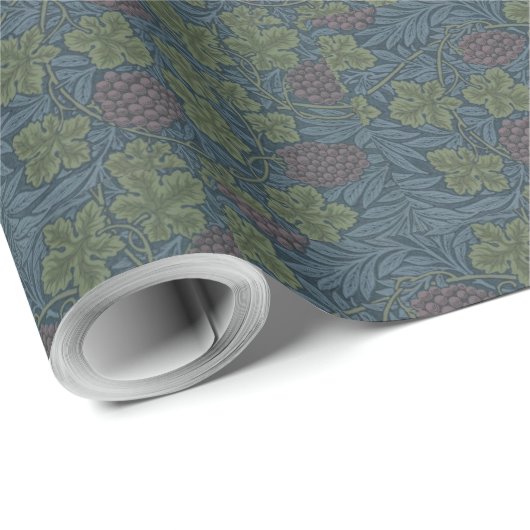 William Morris Blue Floral Valley Wallpaper Design Geschenkpapier (Rolleneckpunkt)