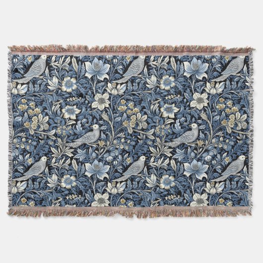 William Morris Blue Foliage Muster Wallpaper Decke (Vorderseite)