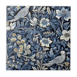 William Morris Blue Foliage Muster Wallpaper Fliese