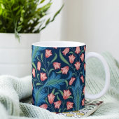 William Morris Blue Green Pink Floral Pattern Kaffeetasse