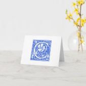 William Morris Blue Initial C Card & Envelope Karte (Gelbe Blume)