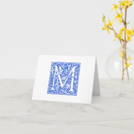 William Morris Blue Initial M Karte & Umschlag