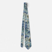 William Morris Blue Iris vintage Blumenmuster Krawatte (Rückseite)