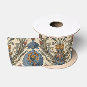 William Morris Blue Iris vintage Blumenmuster Satinband