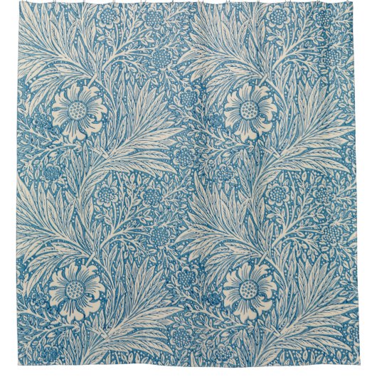 William Morris - Blue Marigold Duschvorhang (Vorderseite)