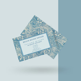 William Morris - Blue Marigold - Floral Visitenkarte