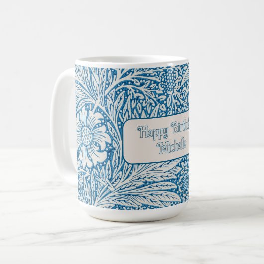 William Morris Blue Marigold Kaffeetasse (Vorderseite Links)