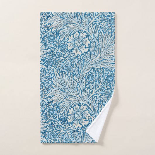 William Morris Blue Marigold Monogram Badhandtuch Set (Handtuch)