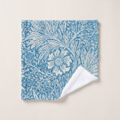 William Morris Blue Marigold Monogram Badhandtuch Set (Waschlappen)