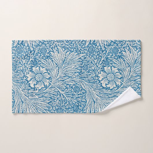 William Morris Blue Marigold Monogram Badhandtuch Set (Handtuch)