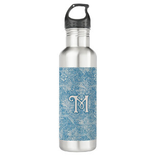 William Morris Blue Marigold Monogram Edelstahlflasche