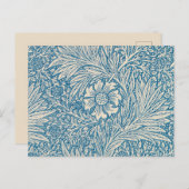 William Morris - Blue Marigold Postkarte (Vorne/Hinten)