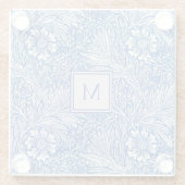 William Morris Blue Monogramm Untersetzer (Rückseite)