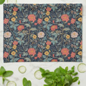 William Morris Blue Teal Arts & Crafts Floral Geschirrtuch (Gefaltet)
