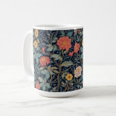 William Morris Blue Teal Arts & Crafts Floral Kaffeetasse (Vorderseite Links)