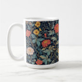 William Morris Blue Teal Arts & Crafts Floral Kaffeetasse (Links)