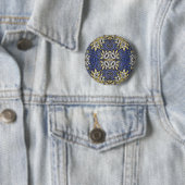William Morris Blue und Gold Tulip Willow Design Button (Beispiel)