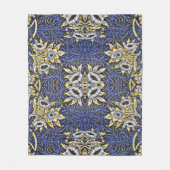 William Morris Blue und Gold Tulip Willow Design Fleecedecke (Vorderseite)