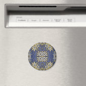 William Morris Blue und Gold Tulip Willow Design Magnet (In Situ (Geschirrspüler))