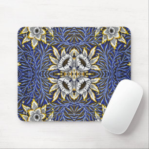 William Morris Blue und Gold Tulip Willow Design Mousepad