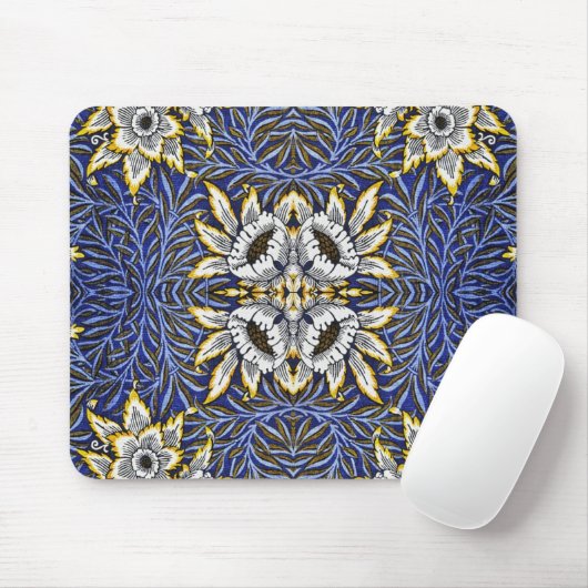 William Morris Blue und Gold Tulip Willow Design Mousepad (Mit Mouse)