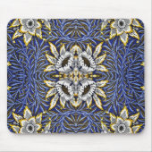 William Morris Blue und Gold Tulip Willow Design Mousepad (Vorne)
