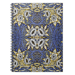 William Morris Blue und Gold Tulip Willow Design Notizblock