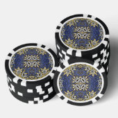 William Morris Blue und Gold Tulip Willow Design Pokerchips (Stapel)