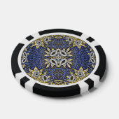 William Morris Blue und Gold Tulip Willow Design Pokerchips (Einzeln)