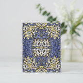 William Morris Blue und Gold Tulip Willow Design Postkarte (Stehend Vorderseite)