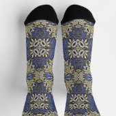 William Morris Blue und Gold Tulip Willow Design Socken (Oben)