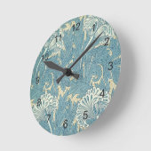 William Morris Blue Wallpaper Runde Wanduhr (Winkel)