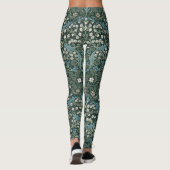 William Morris Blue White & Green Floral Leggings (Rückseite)