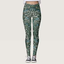 William Morris Blue White & Green Floral Leggings