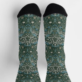 William Morris Blue White & Green Floral Socken (Oben)