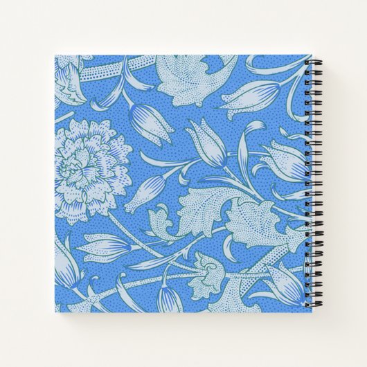 William Morris - Blue Wild Tulips & Monogram Notizblock (Rückseite)